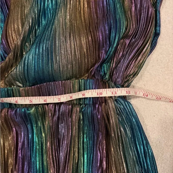 Queen Of Sparkles girls metallic multicolored rainbow hood kids dress large L - Picture 3 of 8